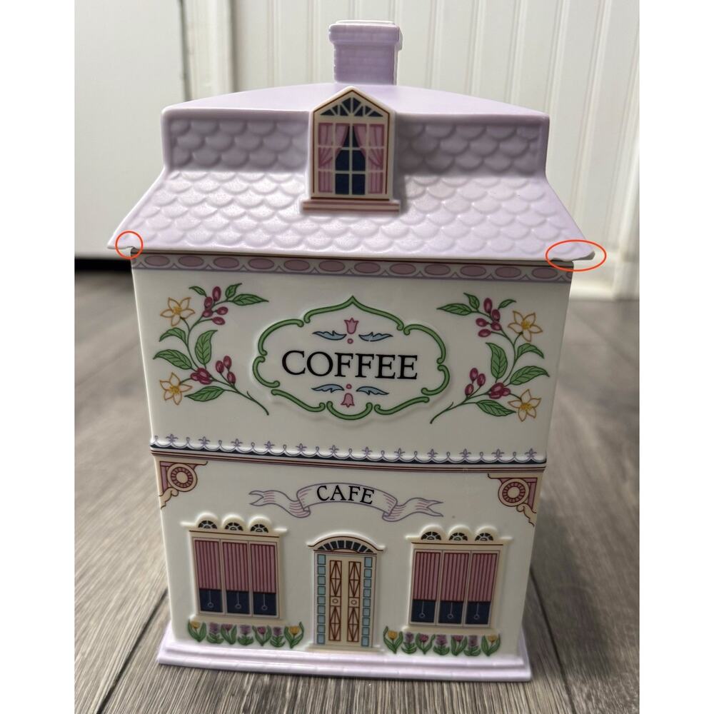 Lenox Village Canisters 1990 Coffee Cafe Purple *Read*
